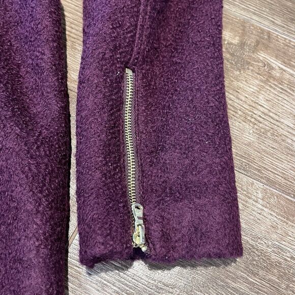 Guess Los Angeles Pea Coat Women’s M Burgundy Wool Blend Double Breast - Picture 10 of 16